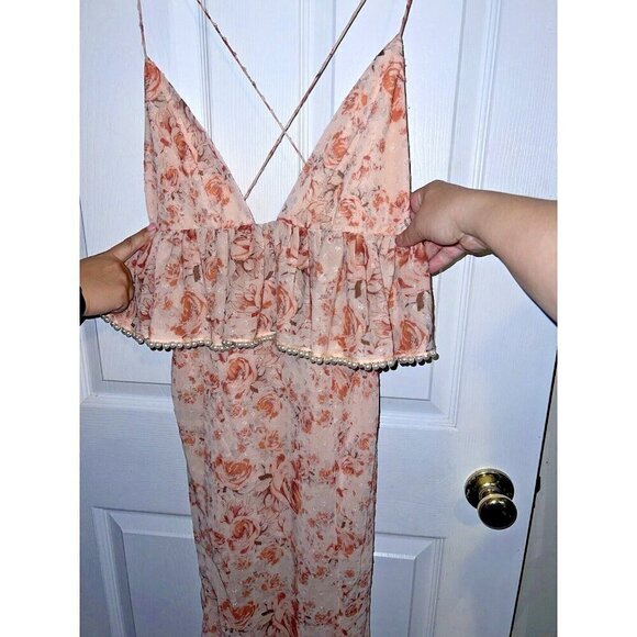 La Maison TALULAH The Faithfull Maxi Dress Floral Pearl Detail Spaghetti Sz S - Picture 5 of 16